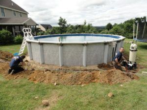 Hot Tub being wired and lined